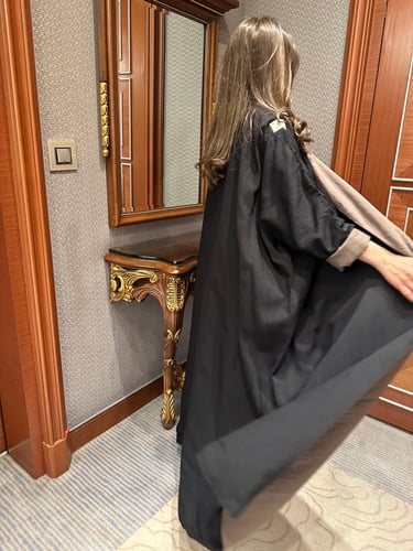 عباية دبل فيس بني واسود