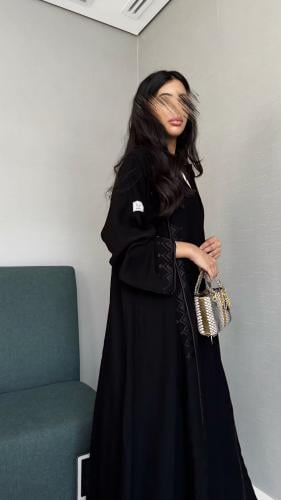 عباية غزل تطريز اسود