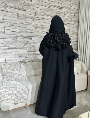 عباية دبل فيس اسود ولمعه
