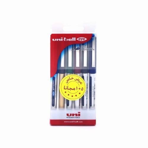 اقلام يوني بول 6 الوان (eye)