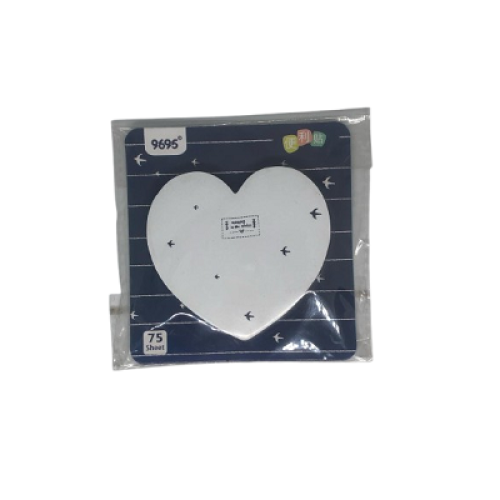 ورق ملاحظات شكل قلب