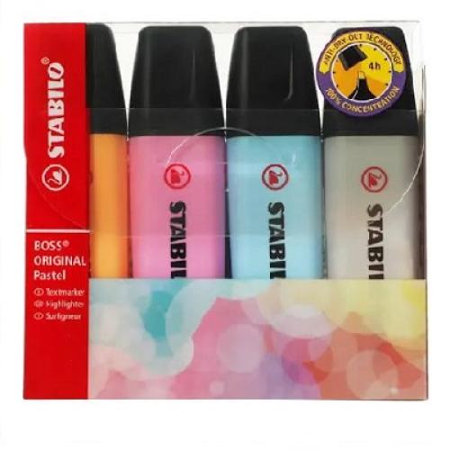 ستبيلو اقلام ايضاح طقم 4 الوان