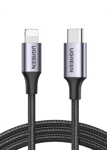 يوجرين سلك شاحن مظفرUSB C إلى أيفون بطول ١ متر اسو...
