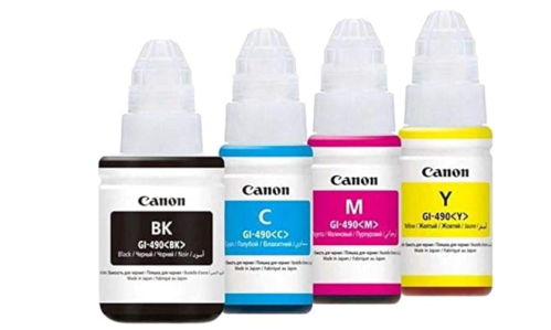 طقم حبر كانون أصلي 4 ألوان GI-490 لـ طابعات Canon...