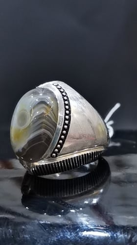 خاتم الفضة بحجر سليماني هندي بصياغة الأستاذ امين ع...