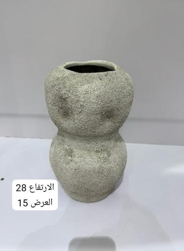 فازة ديكورية أسمنتية بملمس حجري طبيعي – تصميم عصري...
