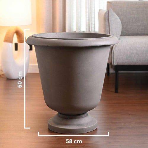 حوض زرع رمادي بقاعدة متميزة