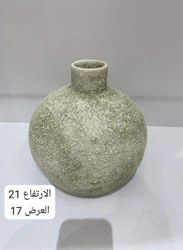 فازة ديكورية أسمنتية بتصميم دائري أنيق – ارتفاع 21...