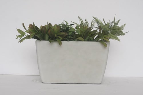 حوض زرع أبيض مستطيل