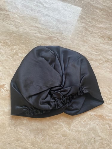 توربان حرير طبيعي 100٪ لون اسود