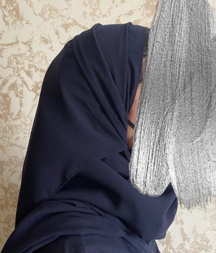 طرحة كحلية مبطنه بالستان