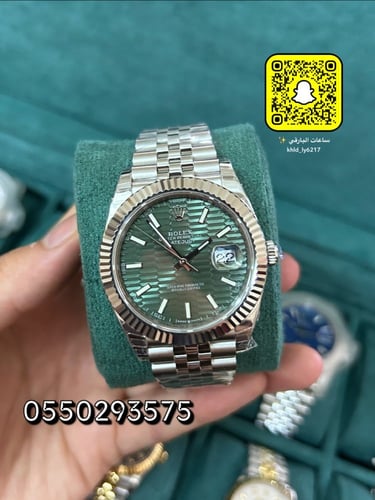 ساعة رولكس ديت جست أخضر كوبي سويس