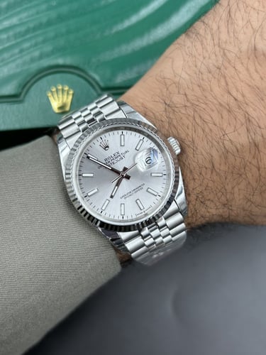 ساعة رولكس ديت جست ابيض كوبي سويس