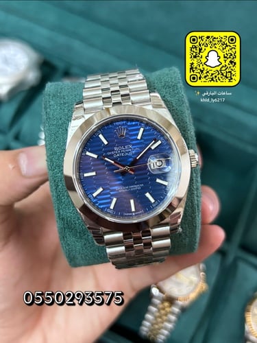 ساعة رولكس ديت جست أزرق كوبي سويس