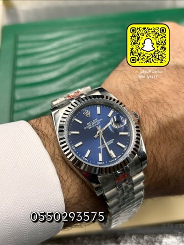 ساعة رولكس ديت جست أزرق هاي كوالتي