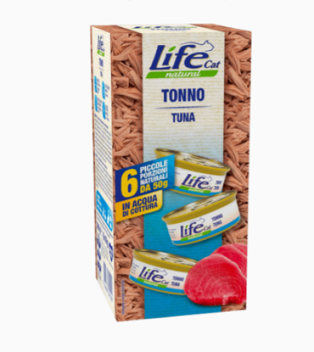 لايف كات معلبات طعام رطب للقطط تونا بالمرق 6×50g