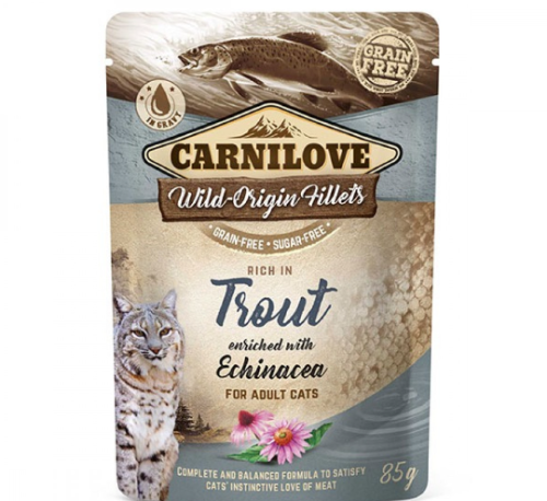 كارنيلوف اظرف اكل رطب للقطط سلمون مرقط مع زهرة الق...