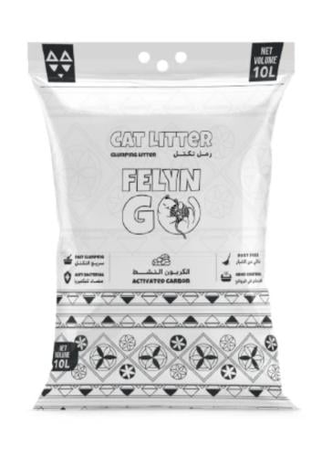 فيلاين قو رمل قطط 10 لتر للقطط برائحة الكربون النش...