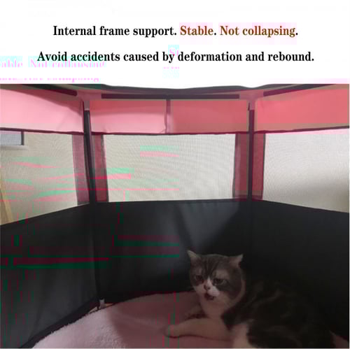 قفص كبير- L للحيوانات الأليفة سداسي الشكل على شكل...