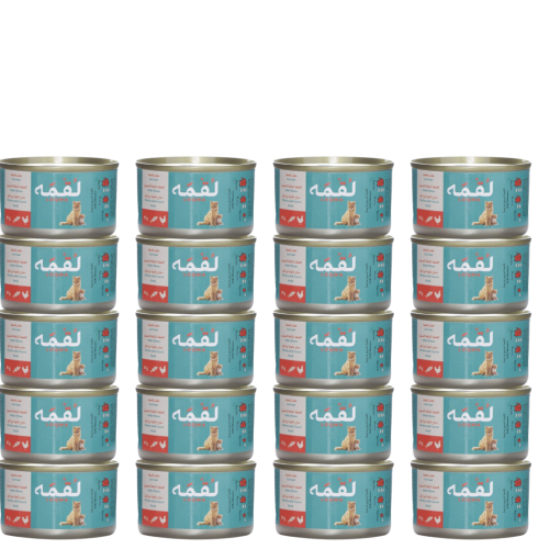 كرتون مشكل من لقمه 9 نكهات بـ24 معلب طعام رطب للقط...