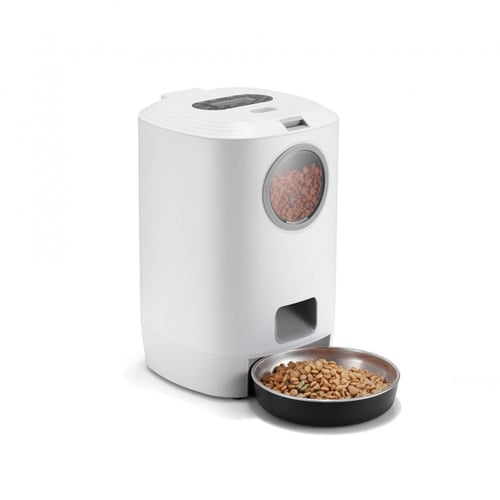 موزع طعام ذكي للحيوانات الأليفة مزود بمؤقت ومسجل ص...