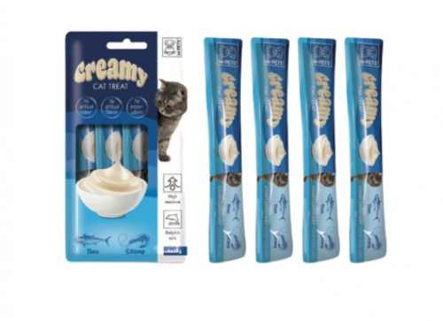 مكافأة كريمي من ام بت بنكهة التونا والربيان 4x15gm