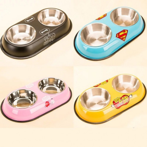 طبق أكل وشرب ستانستيل مقاوم للصدأ للقطط والكلاب