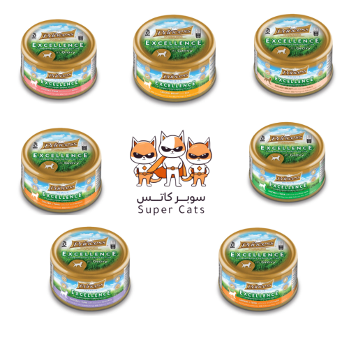 كرتون مشكل ( 24 معلب ) من برينسيس اكسلانس طعام رطب...