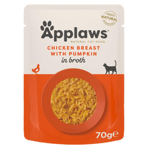 ابلاوز اظرف طعام رطب للقطط صدور الدجاج مع اليقطين...