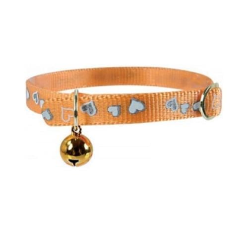 زولكس طوق نايلون رسمة قلب للقطط 30cm - برتقالي