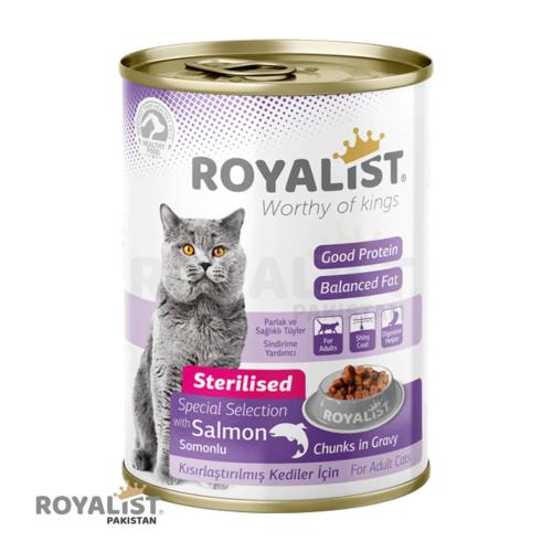 روياليست القط الملكي البالغ معقم بقطع السلمون في م...