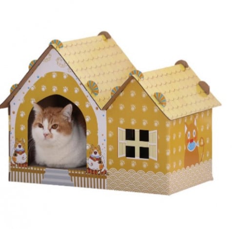 بيت للقطط من الكرتون