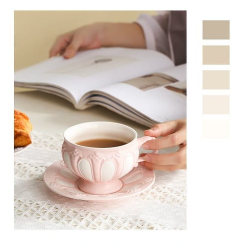 طقم أكواب وإبريق شاي إنجليزي Royal Pink