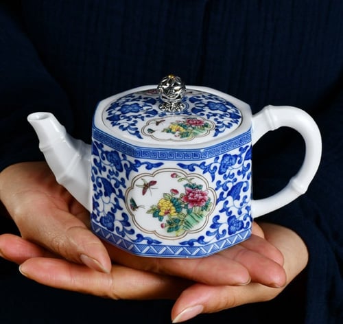 إبريق شاي إنجليزي Bamboo أزرق غامق