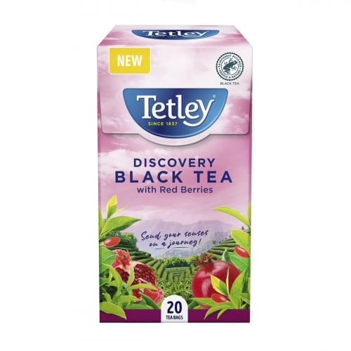 شاي أسود Tetley بالرمان والتوت الأحمر