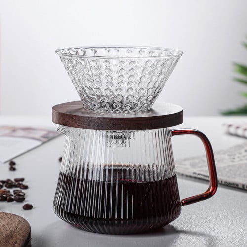 قمع تقطير مع إبريق زجاجي V60