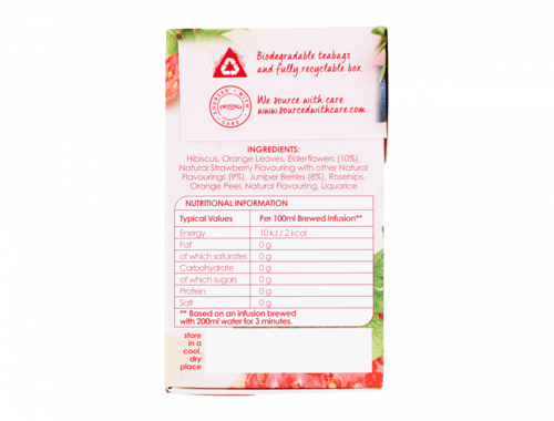 شاي فواكه Twining بالفراولة مع زهرة البيلسان والعر...