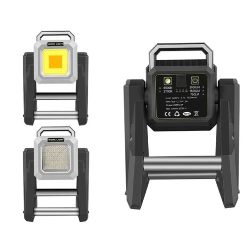 كشاف ليد لونين بقاعدة يعمل ببطارية قابلة للشحن