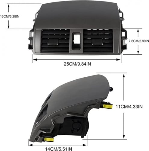 كورولا | ديكور ريش المكيف 2008-2013 - اسود