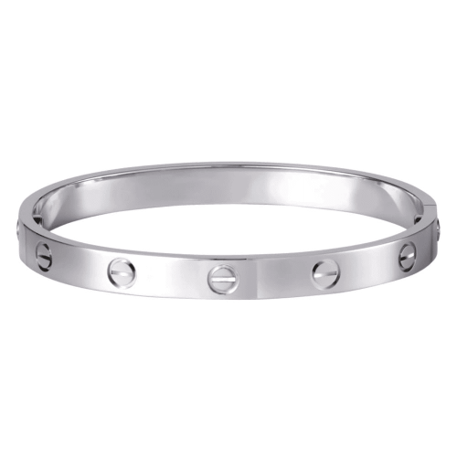 سوار كارتير رجالي نسائي بدون احجار لون فضي