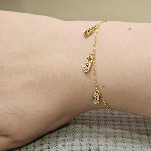 اسوارة ميسيكا ذهبية مزينة بأحجار