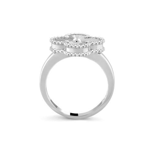 خاتم فان كليف الوردة فضي