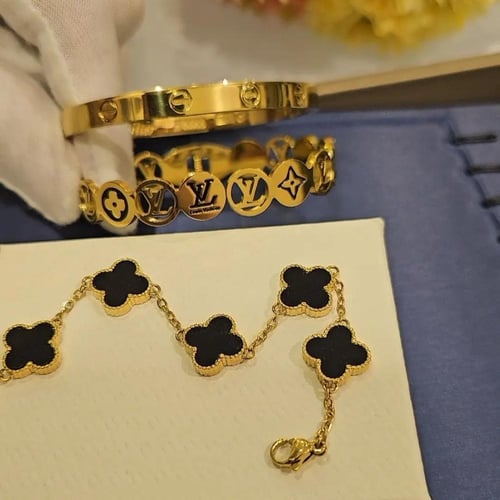 طقم اساور كليف اسود كارتير بدون احجار ال في
