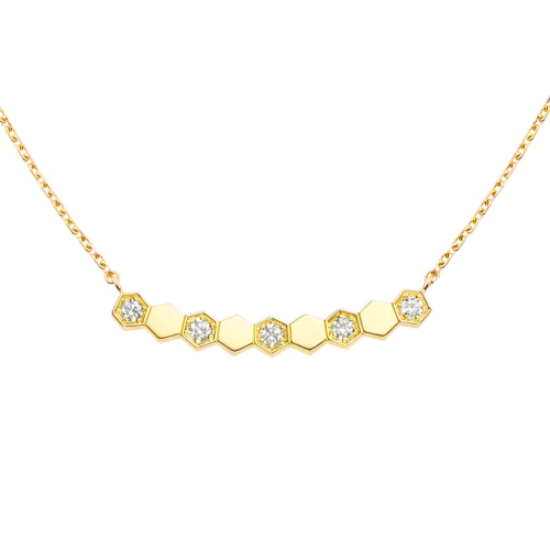 سلسال شوميه ذهبي مزين باحجار زركون