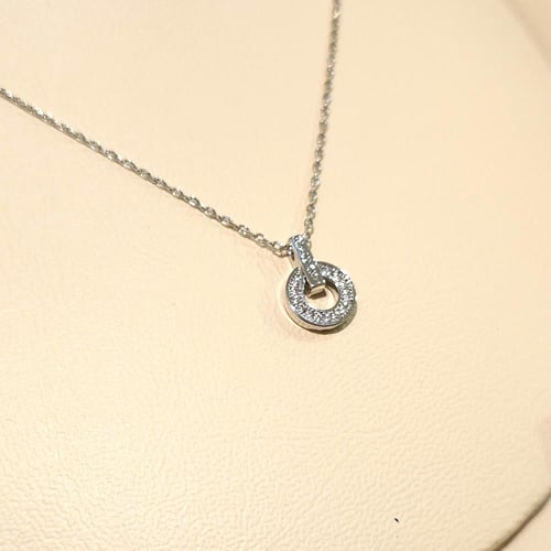 سلسال تيفاني تي ون دائري فضي مزين باحجار