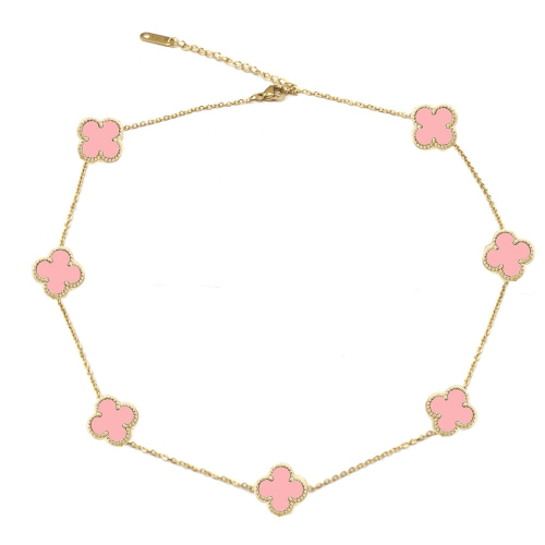 سلسال فان كليف عدد 7 وردات لون وردي