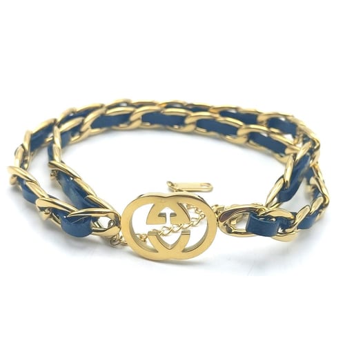 سلسال / اسوارة بشريط جلد بتصميم مستوحى من قوتشي