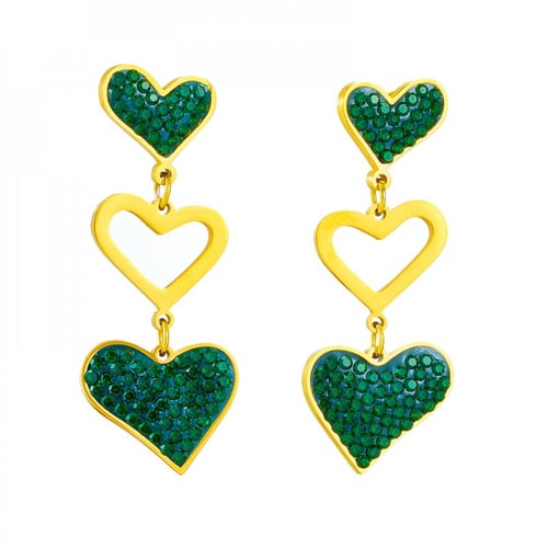 أقراط نسائية فاخرة بتصميم على شكل قلب ومرصعة بحجر...