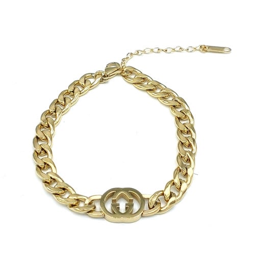 اسواره جنزير مطلية ذهب بتصميم مستوحى من قوتشي