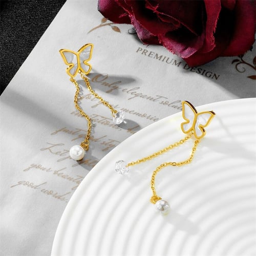 أقراط نسائية مطلية بالذهب عالية الجودة مرصعة بحجر...